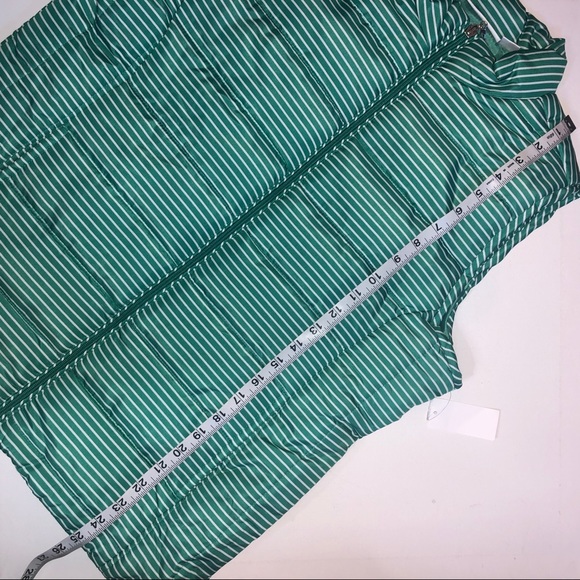 New Green and White Striped Puffer Vest - Picture 4 of 9